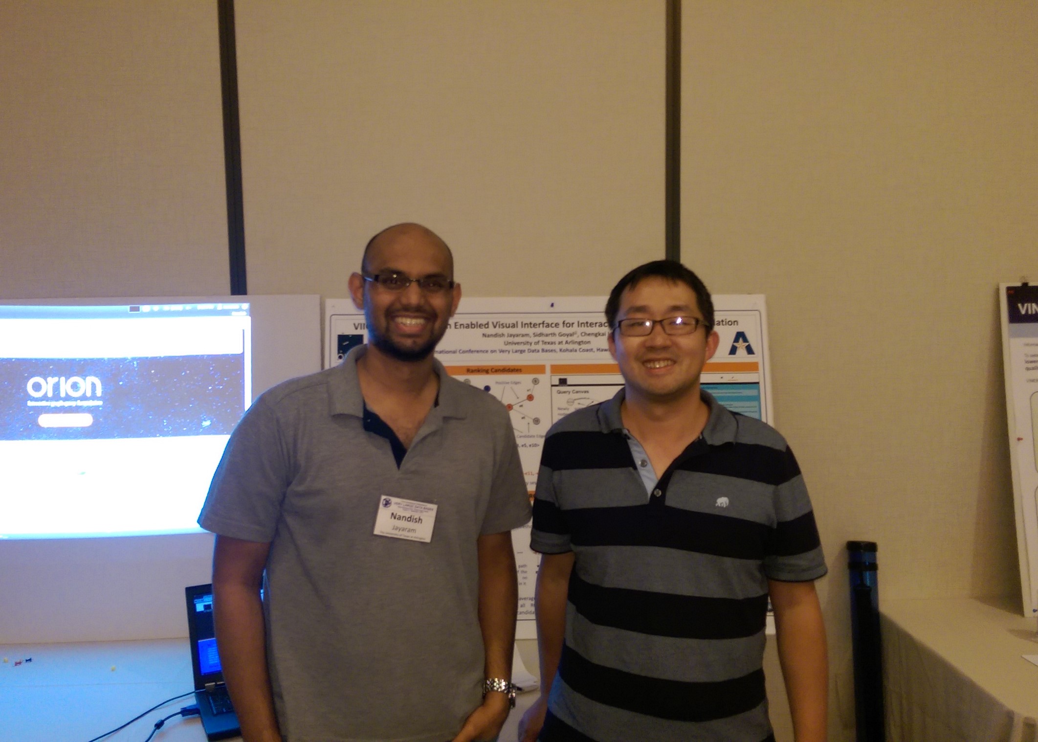 Nandish and Chengkai attending VLDB15 in Hawaii (Sept. 2015)