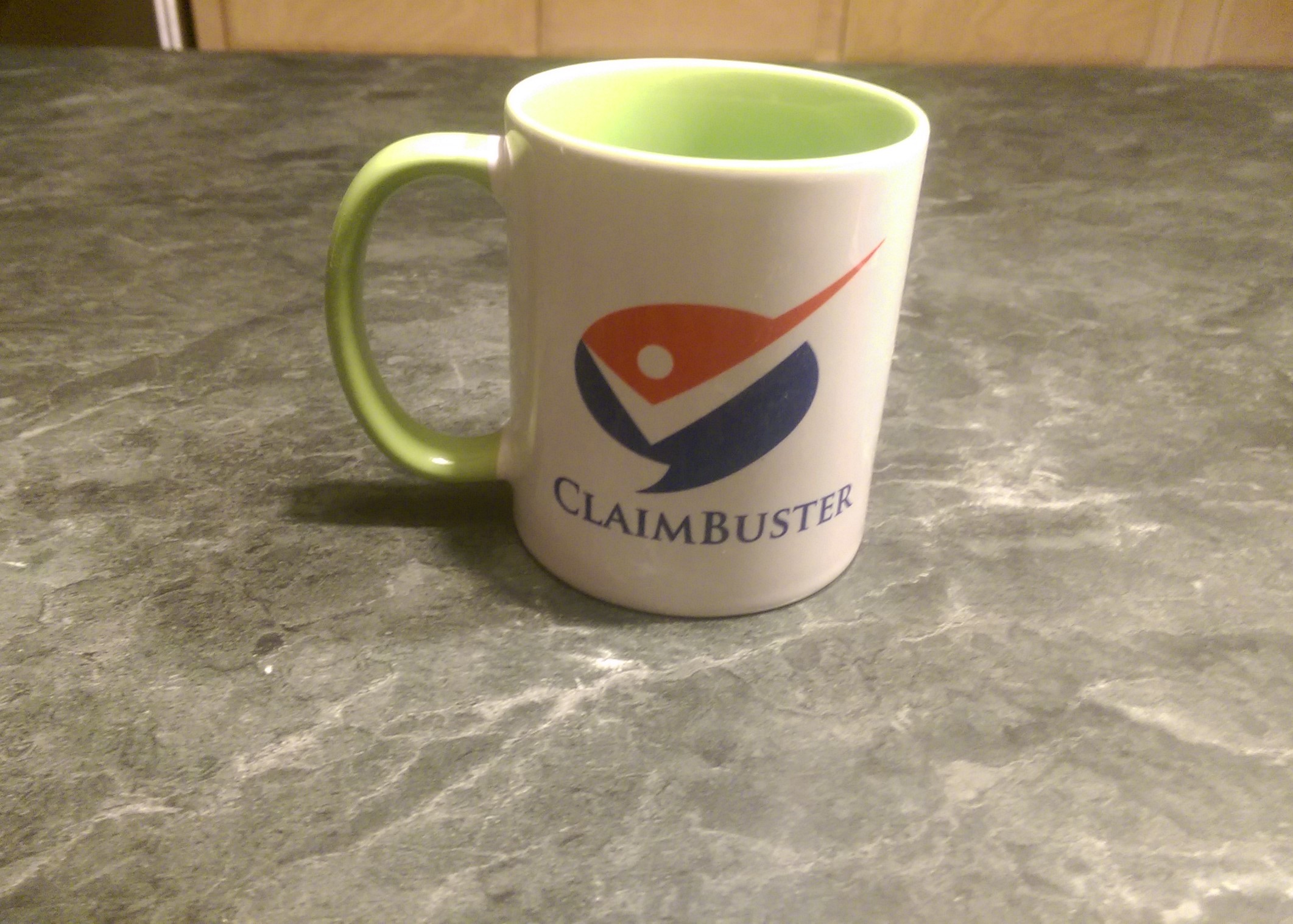 Coffee mugs for ClaimBuster data collection participants.